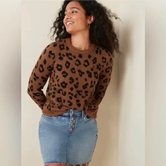 OLD Navy Cozy Leopard-Print Crew-Neck Sweater XXL Tall - Picture 3 of 3